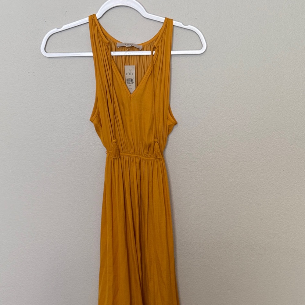 LOFT Golden Sleeveless Maxi Dress